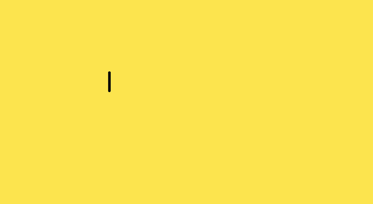 The logo on a bright yellow background animating from the beginning of the A so all letters show after a few seconds
