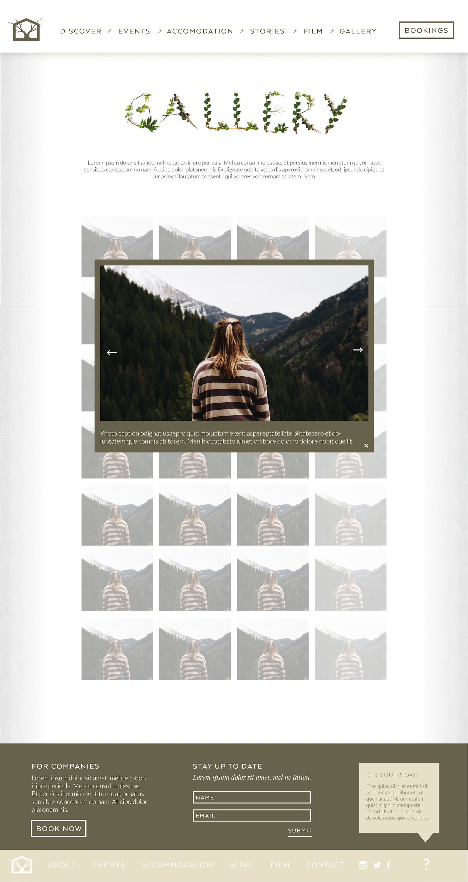 The website gallery page to show a slide show of the retreat